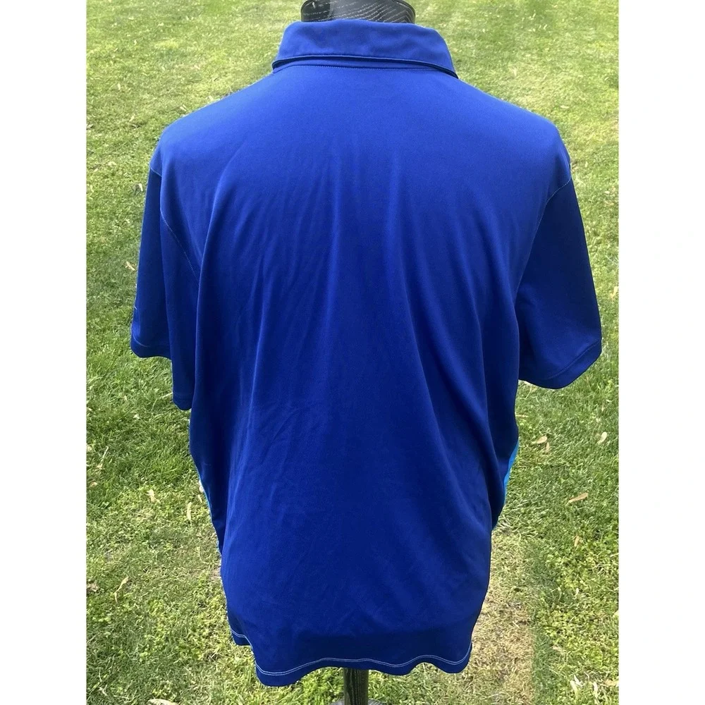 Nike Golf Dri-Fit Mens XXL Blue Colorblock Short Sleeve Polo‎ Shirt
